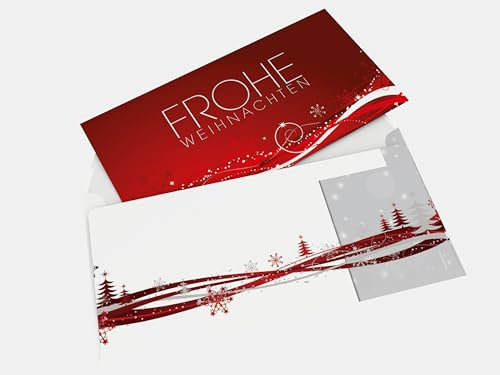 Weihnachtskarten | Fest der Liebe | 10 weihnachtliche Karten DIN LANG | inkl. passenden, bedruckbaren Einlegern | Grußkarte