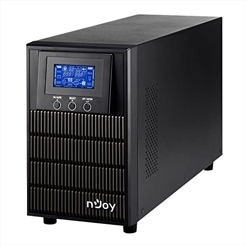 nJoy Aten Pro 2000VA Gruppo di Continuità 1800 Watt, Doppia Conversione OnLine, Onda Sinusoidale Pura, Display LCD, USB, RS232, 3 Uscite Schuko, Software per Gestione UPS, 4 Batterie
