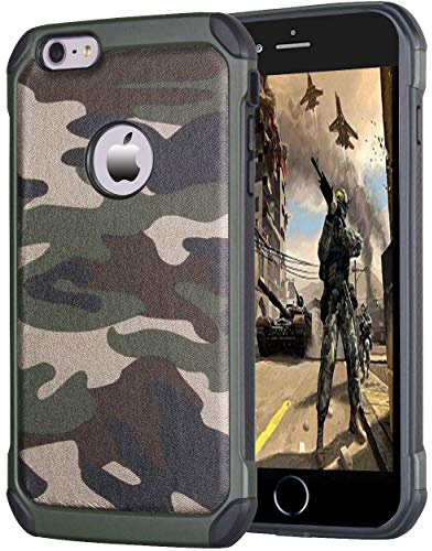 leobray for iPhone 5/5s/SE 2016 case,Heavy Duty Protective Bumper Shockproof Armor Ultra Hybrid Rugged Camouflage Case for iPhone 5/5s/SE 2016 -Camo Green
