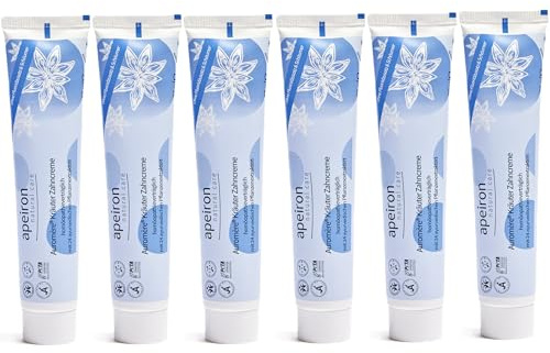 Apeiron homöopathisch Zahncreme 6x 75ml – Vegane Fluoridfrei Zahnpasta – Zahnpaste für natürliche Zahnpflege – Weiße zähne & Mundgeruch bekämpfen ohne Tenside oder synthetische Zusatzstoffe