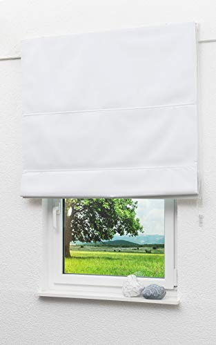 LYSEL Outlet Raffrollo weiß, abdunkelnd mit Kettenzug, Maße: (Bx H) 120cm * 170cm