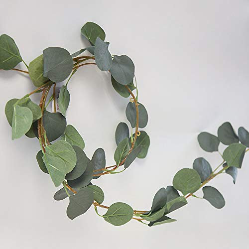 Decor Essentials Girlande mit künstlichen Apfelbaum-Blättern, 2 m, 2 Farben lang, für Hochzeiten, Grün, Alpine Green, 2 m