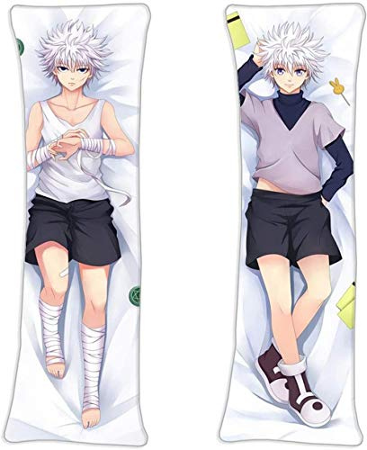 ZHTX Killua Zoldyck Hunter x Hunter Male Peach Skin Neu Pfirsichhaut Umarmungskissen Kissenbezug Seitenkissen Bezug 160 x 50cm(62.9 x 19.6in)