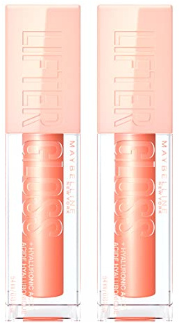 Maybelline New York Lifter Gloss Volumengebender Lipgloss mit Hyaluronsäure, Farbe Amber 007-2, 2 Stück
