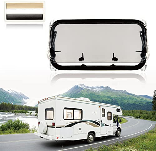 DALUOBO Wohnmobil Wohnwagen Acrylglas Fenster Doppelschichten, Schiebefenster mit Sonnendach und Moskitonetz (900*450)
