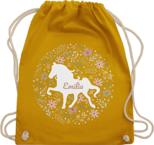 Turnbeutel Rucksack - Pferde - Pferd - Pferdemädchen - Unisize - Senfgelb - beutel kinder reit sachen für mädchen pferden name juterucksäcke kindergarten pferderucksäcke pferdemotiv horse