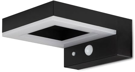 Brendz LED Solar Wandleuchte Aussen mit Bewegungsmelder: 600 Lumen Sicherheitslicht, IP44 Wasserdicht, LED Solarlampe mit Bewegungsmelder & 3 Lichtmodi, Typ Bata