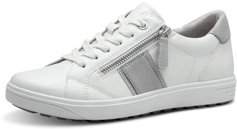 Jana Damen Sneaker flach zum Schnüren mit Reißverschluss