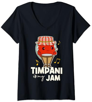 Joueur de timbales drôle T-Shirt avec Col en V