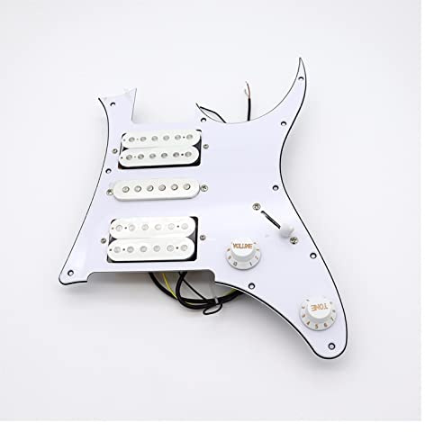 3 Ply. HSH. Geladener Vorverdrahteter Gitarre-Pickguard Für E-Gitarren-Teile Ersatz Schwarz/Weiß Geladenes Schlagbrett (Color : 1Set White)