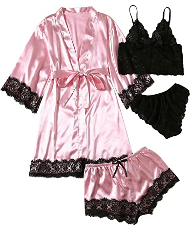 Nuisette Et Peignoir Femme Ensemble, 2/3/4/5 Pièces, Kimono, Robe De Chambre Bride, Chemise Nuit, Sexy, Doux, pour Le Mariage, Cadeau Saint Valentin