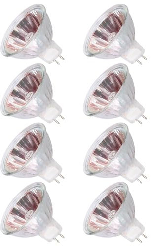 Bombilla Halogena GU5,3 12V 20W, MR16, Paquete de 8 Reflector Halógeno Foco, 2700K Blanco Cálido Bombilla Halógena Reflectora, para Lluminación de Riel