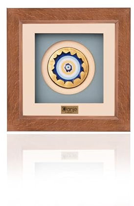 Generisch Wanddekoration mit 24 Karat Blattgold, Edelstein und Buchenholzrahmen, Visionssymbol, Geschenkidee