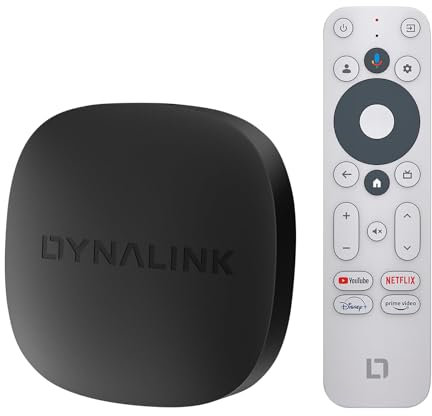 Kinhank Smart TV Box 4K UHD - TV Box Compatibile con Google TV y Netflix, Streaming Media Player Supporto Dolby Audio, HDR10+, Assistente Vocale, Chromecast, Dualband WiFi BT5.0, 2GB+16GB Box TV Smart