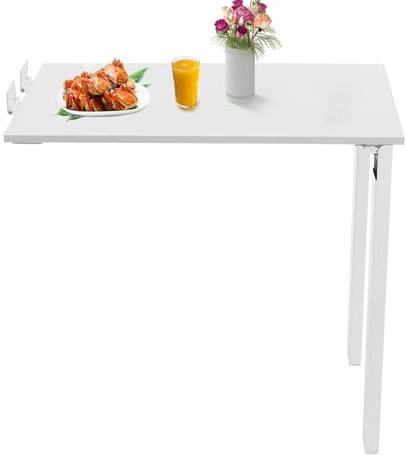 Fermoirper Wandklapptisch Tischplatte 75 * 40cm Klapptisch Wandtisch Wandtisch für Esszimmer, Schlafzimmer, Wohnzimmer, Arbeitszimmer,Platzsparender Schwimmender (Weiß)