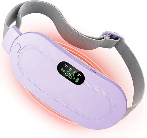 FONPOO - Cinturón de calentamiento menstrual con batería externa de 2500 mAh, 3 temperaturas y 4 modos de masaje, recargable por USB para espalda y dolor en las piernas