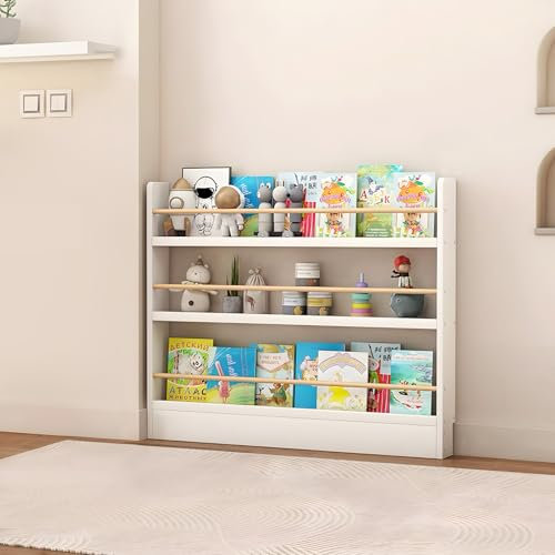 Bücherregal für Kinder, Wandmontage, mit 6 Ebenen, platzsparendes Spielzeug und Buchnizer für Kinderzimmer, Kinderzimmer oder Wohnzimmer
