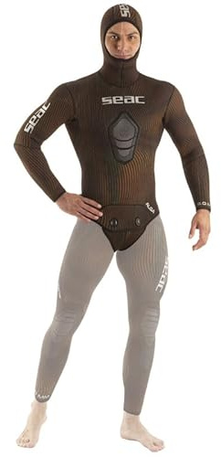 Seac Alga, giacca in neoprene da 5 mm per apnea e pesca subacquea, cappuccio inlcuso, 5 MM, XL