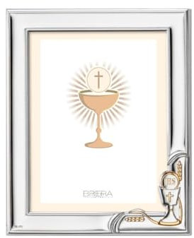 Generico Brera - Marco para fotos de primera comunión de plata con cáliz, 9 x 13 cm