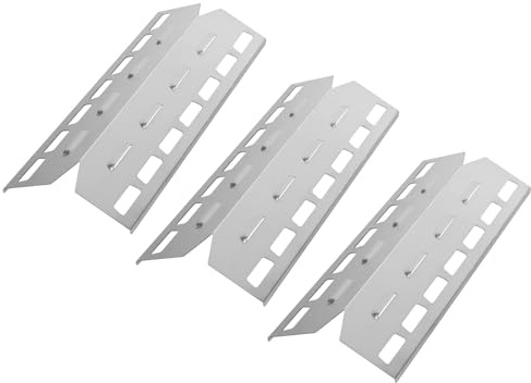 WELL GRILL 39.5 cm Stainless Steel Burner Cover Gas Grill Flame Diffuser Replacement Parts for Landmann Triton 2.0 & 3.0, Taino, Burnhard, Enders and Most Gas Grills, Pack of 3