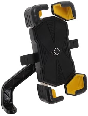 QUARKZMAN Cykel Mobiltelefonhållare, Anti-Vibrationsstöd för Motorcykel Scooter, 360° Roterbar Smartphone-hållare för 4,5–7,2 tum Smartphone, Gul