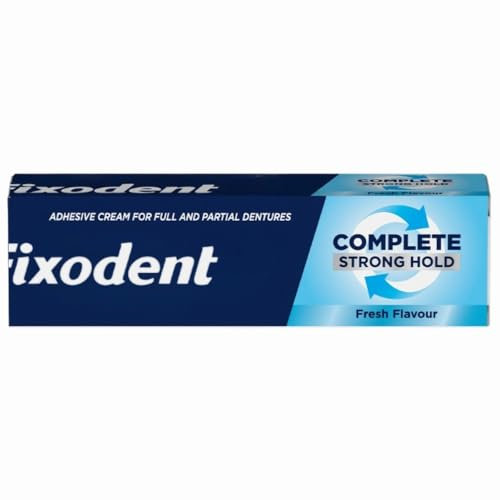 Fixodent Complete Denture Adhesive Cream 47g x 1 - Fresh Mint Flavour - All-Day Hold, & Comfort - Strong Seal for Full & Partial Dentures with Welari Thank You Card | (1 Pack)