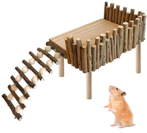 Hamster Kletterplattform, Hamster Plattform, Spielplattform aus Holz, käfig Zubehör, Spielzeug Plattform, Kleiner Haustierspielplatz Für Parror Rennmaus Eichhörnchen Ratte