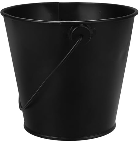 BESTonZON Cubo de Hojalata para Grasa de Barbacoa Negro, Resistente al Calor y Fácil de Almacenar, Accesorio Adecuado para Cocina y Parrilla al Aire Libre