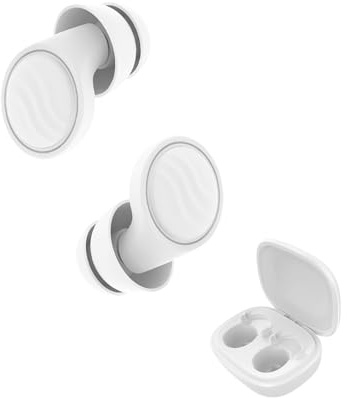 Tappi per orecchie, 35 dB Tappi orecchie dormire Riutilizzabile Silicone di protezione per l'udito con cancellazione del rumore, con 7 Paia in XS/S/M/L per dormire Bianco