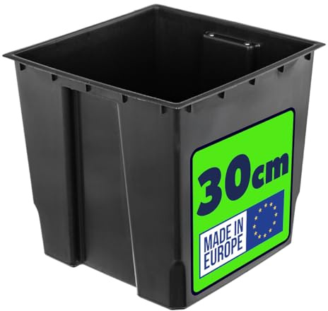 KADAX Inserto da 30 cm per fioriere, inserto in plastica nera, inserto in plastica con manici per vasi da fiori, inserto rettangolare per vaso interno (29 x 28 cm)