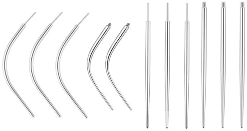 JYNXOR 11 Pezzi Kit Piercing Piercing Taper Inserimento Permit Corpo Taper Acciaio Chirurgico Ago Piercing Assistente Piercing Strumento kit piercing per Orecchio Naso Sopracciglio Labbro Pancia