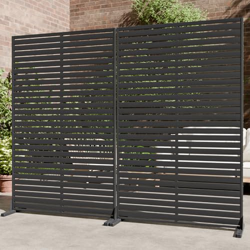 Trygoal Privacy Fence Screen Outdoor Freestanding Privacy Panel, 72 H×47 W HDPE Decorative Panels with Stand, Room/Garden Divider, Outdoor Privacy Screen for Patio,Deck, Balcony, Pool