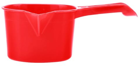 FELTECHELECTR Louche à Eau en Plastique Rouge Manche Épais, 1 Pièce, Louche Cuisine, Salle de Bain et Jardin, Ustensile Multifonction pour Bain, Shampoing, Arrosage et Lavage des Aliments