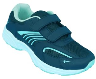 Truflex Ladies Wide Fit EE Touch Fasten Comfort Trainer with Cushioned Ankle Support and Outdoor Grip Sole, Adjustable Strap Walking Shoe