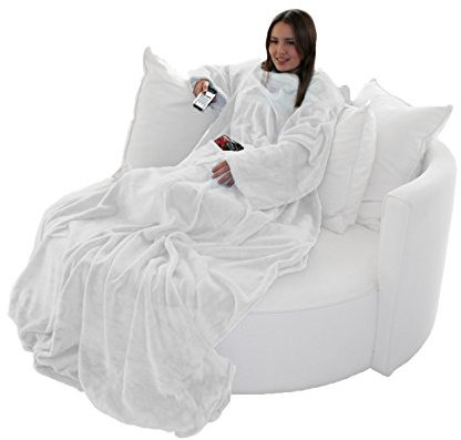 Manta gustosa anunciada en TV con mangas, efecto cachemir, bolsillo para los pies y 2 bolsillos para teléfono/mando a distancia y mucho más - de Brandsseller