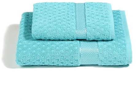 Caleffi – Juego de Toallas Baño 100% Algodón – Set 2 Piezas: 1 Toalla Lavabo 50x100 cm + 1 Toalla Invitado 40x60 cm – Suaves, Absorbentes y Lavables - Toallas Baño Completo - Ducha