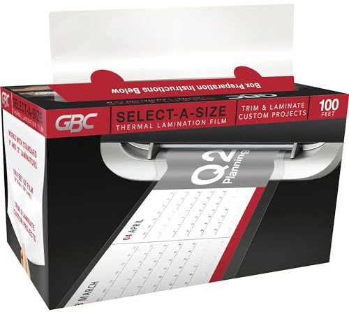 GBC Select-A-Size - Pellicola per laminazione termica, per plastificatrici da 22,9 e 30,5 cm (39069)