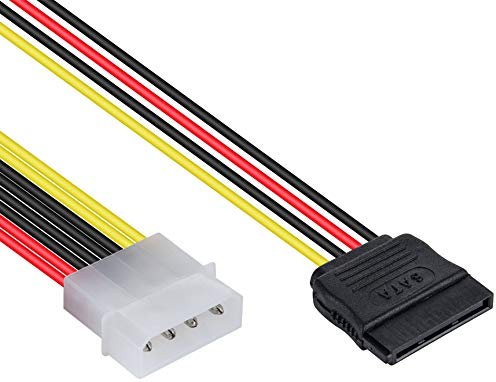 POPPSTAR Cavo di alimentazione Sata 3 da 10 cm (spina Molex a 4 pin su presa Sata a 15 pin) Cavo adattatore e connettore