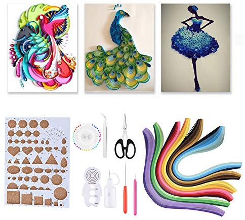 Velaurs Pappers Quilling Kits, papper hantverk hantverk verktyg pappersklockning gör-det-själv kit, för vänner