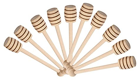 ENJY Cucchiai Mmiele Miele di Legno a Manico lunno Che agitava Il Bastone Pratico del caffè del caffè del Miele del Miele del Miele (Size : 10PCS)