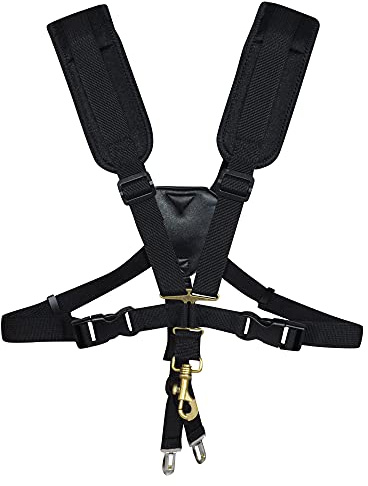 adorence Saxophon Gurt, Saxophon Schultergurt, Harness - H05 Small | Für Alt-, Tenor- & Baritonsaxophon, verstellbarer Brustgurt, Metall-Drehkarabiner, breite Schulterpads & Balance-Design