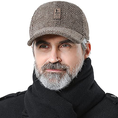 CLAPE Warm Winter Baseball Cap Hiver Chaud Casquette de Baseball Casquettes d'hiver avec Oreillettes Stretch Fitted Earflap Cap Casquette Doublé Polaire