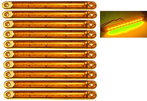 Seitenmarkierungsleuchten, LKW-Seitenleuchten10pcsAuto-Markierungsleuchten Auto-Seitenblinker Lichter 12SMD LED-Seitenlicht vorne hinten Positionsleuchten 24V für Auto Camper Van Truck (10pcs, Gelb)