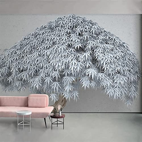 YABAOST Selbstklebendes Wandbild 380X360Cm 3D Wandtattoo Wandsticker Schlafzimmer Weiß Pflanzen Bäume Wanddeko Wandaufkleber Wohnzimmer Tapete Wasserdichtes Pvc Wandbild Hintergrund