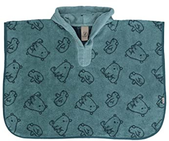 Sterntaler Baby Unisex Badetuch Baby GOTS Baby Badeponcho Eisbär Elia - Badetuch Baby, Babyhandtuch - dunkeltürkis