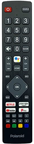 Original Voice Remote Control Compatible for Polaroid POF/RMC/0004 Smart HD Ready LED Android TVs P32RAM1071U P50UAM2351U PA32H4312LEKB PA50U5192MEKB Models