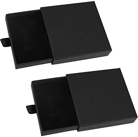2 Stücke Schmuck Box Karton, Schmuckkasten Schmuckschatulle Schmuck Organizers Schmuckaufbewahrung Schmuckbox Schachtel Schwarz Geschenkbox Geschenkschachtel Schmuck für Armbänder und Armreife usw.
