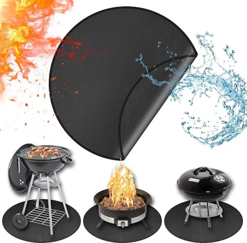ROCKY&CHAO Tappetino ignifugo 39 Pollici 3 strati Resistente al Fuoco Parascintille per Camino a Legna Tappeto protezione per il pavimento per stufa, camino, barbecue e griglia