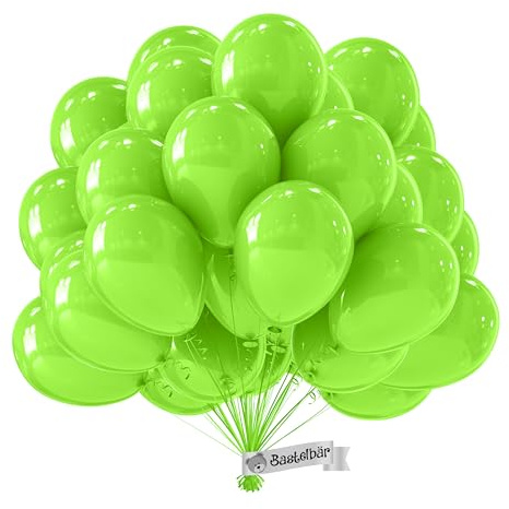 BIO Luftballon Hellgrün [50 Stück] • MADE IN EU • Nachhaltige Ballons aus 100% Naturlatex • Regional & Fair hergestellt • Kompostierbar • Helium Luftballons Grün/Apfelgrün • Luftballons Geburtstag