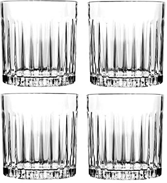 BNNP Highball Glassware,Durable Cup 4 Pack Household Whiskey Glasses 310ml Refined Double Wall Old Fashioned Whiskey Glasses Suitable for cocktails, water, juice, beer, wine